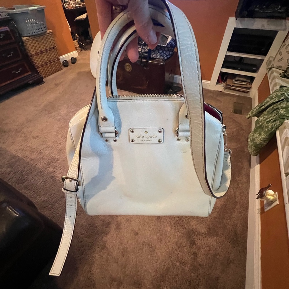 Kate Spade White Satchel with Silver Hardware